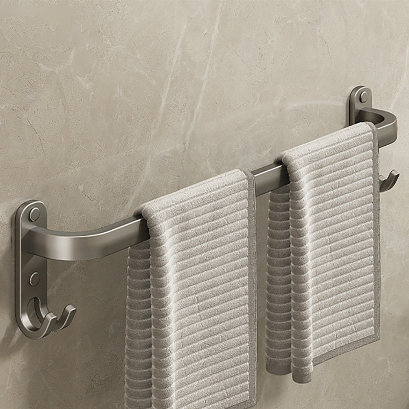 BowLift | 2-piece modern bathroom accessory set made of aluminum matte gray towel bar