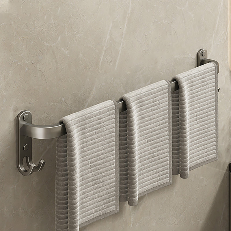BowLift | 2-piece modern bathroom accessory set made of aluminum matte gray towel bar