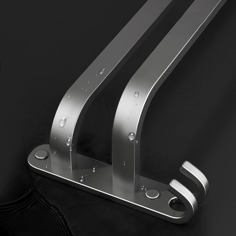 BowLift | 2-piece modern bathroom accessory set made of aluminum matte gray towel bar