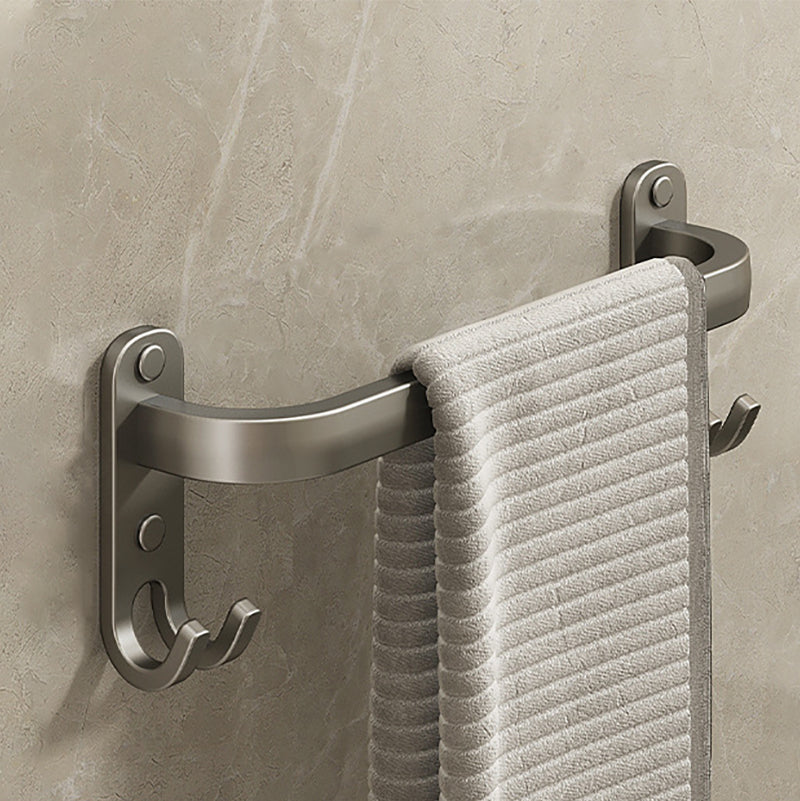 BowLift | 2-piece modern bathroom accessory set made of aluminum matte gray towel bar