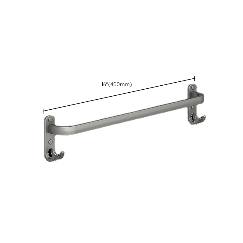 BowLift | 2-piece modern bathroom accessory set made of aluminum matte gray towel bar