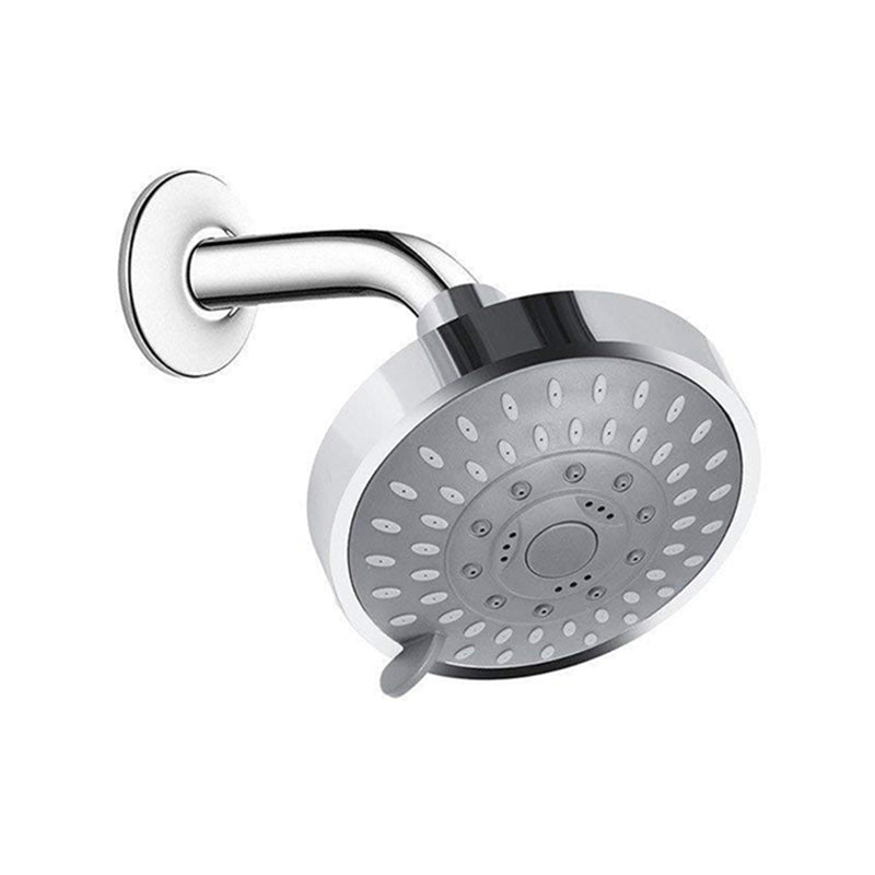 BowLift | Silver Round Fixed Shower Head Modern Style Wall Mount Shower Head