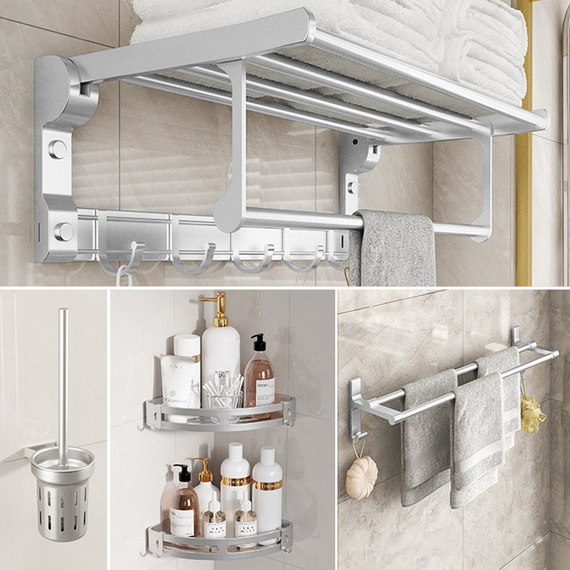 BowLift | Chrome/Black Classic Bathroom Accessory Set Modern Bath Shelf/Towel Bar & Paper Holder