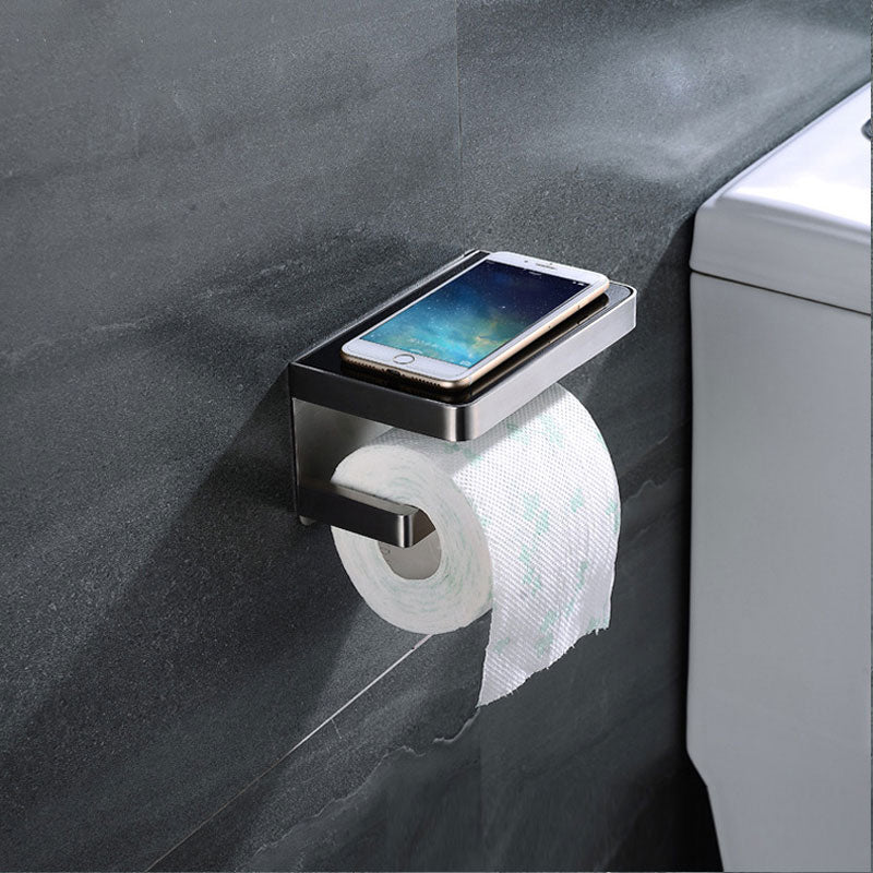 BowLift | Polished Chrome Modern Bathroom Accessory Set made of Stainless Steel Towel Holder/Soap Dish