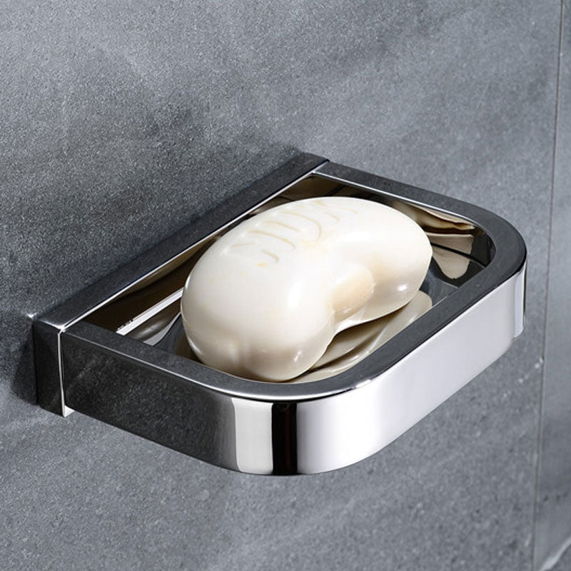 BowLift | Polished Chrome Modern Bathroom Accessory Set made of Stainless Steel Towel Holder/Soap Dish