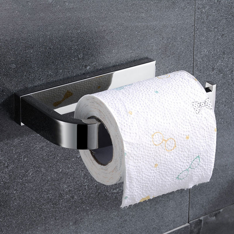 BowLift | Polished Chrome Modern Bathroom Accessory Set made of Stainless Steel Towel Holder/Soap Dish