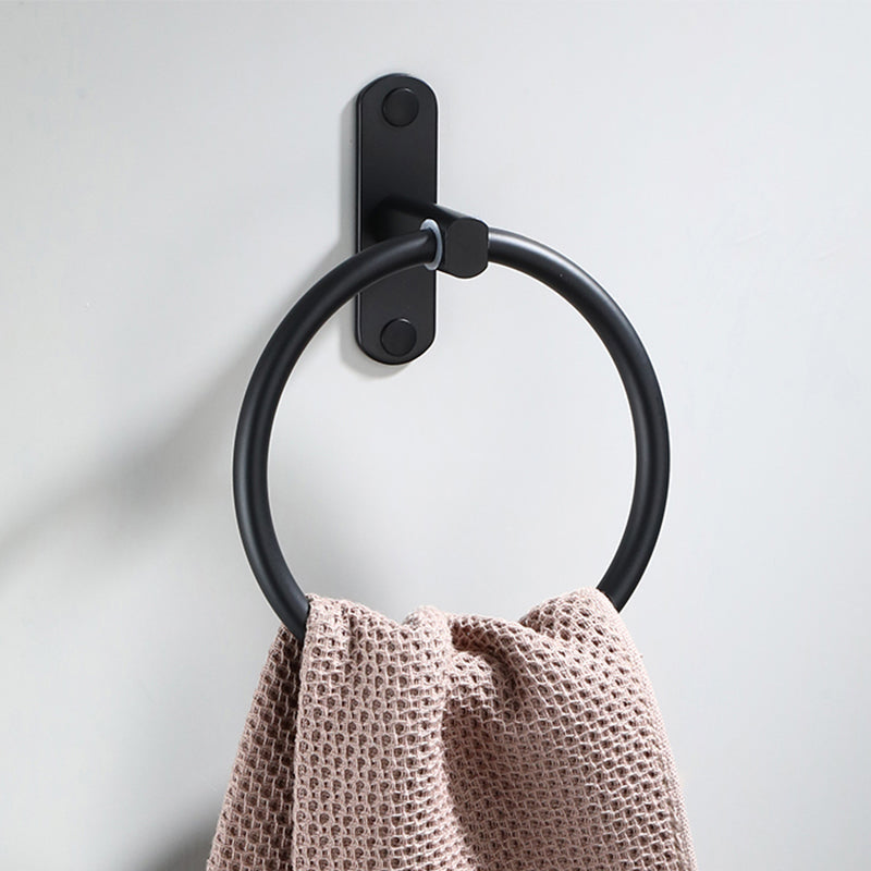 BowLift | Contemporary Bathroom Accessory Set Black Surface Bathrobe Hook/Towel Ring Bar