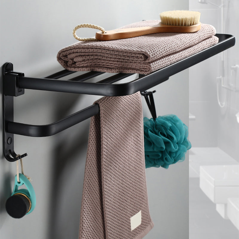 BowLift | Contemporary Bathroom Accessory Set Black Surface Bathrobe Hook/Towel Ring Bar