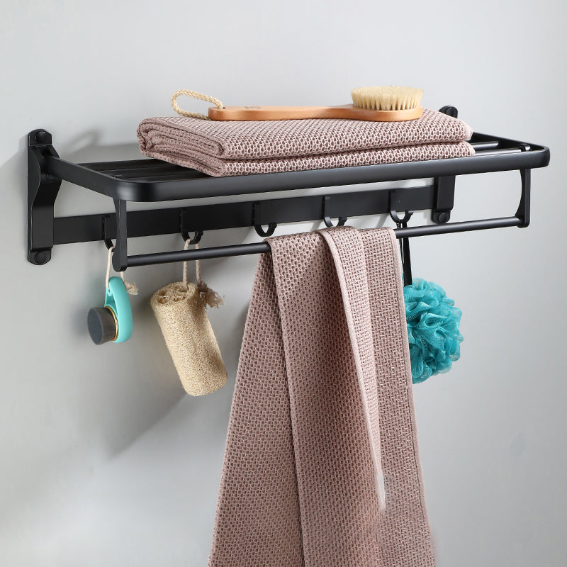 BowLift | Contemporary Bathroom Accessory Set Black Surface Bathrobe Hook/Towel Ring Bar