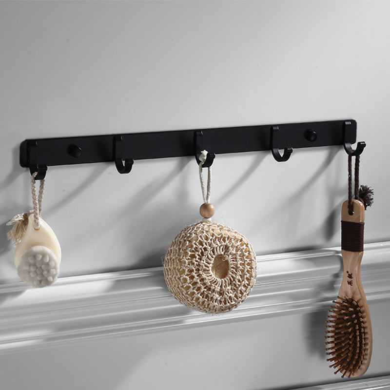 BowLift | Contemporary Bathroom Accessory Set Black Surface Bathrobe Hook/Towel Ring Bar