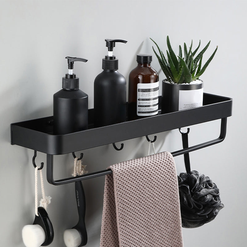 BowLift | Contemporary Bathroom Accessory Set Black Surface Bathrobe Hook/Towel Ring Bar