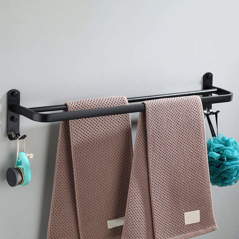 BowLift | Contemporary Bathroom Accessory Set Black Surface Bathrobe Hook/Towel Ring Bar