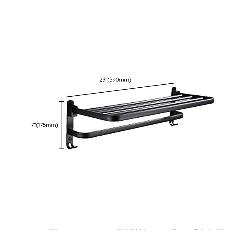 BowLift | Contemporary Bathroom Accessory Set Black Surface Bathrobe Hook/Towel Ring Bar