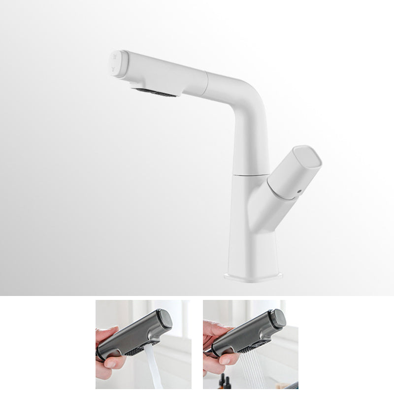 BowLift | Brass Contemporary Sink Faucet Pull-Out Round Bathroom Faucet