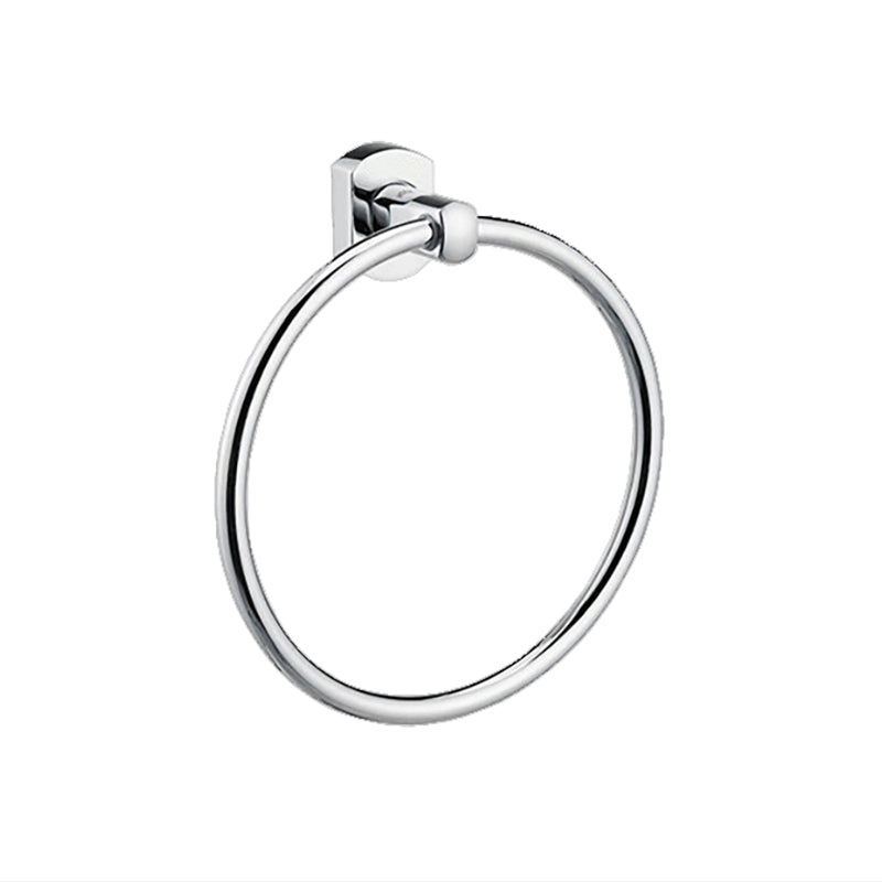 BowLift | Polished Chrome Modern Bathroom Accessory Set Silver Towel Holder/Bath Shelf