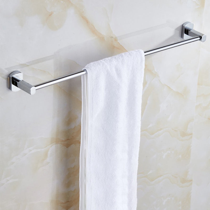 BowLift | Polished Chrome Modern Bathroom Accessory Set Silver Towel Holder/Bath Shelf