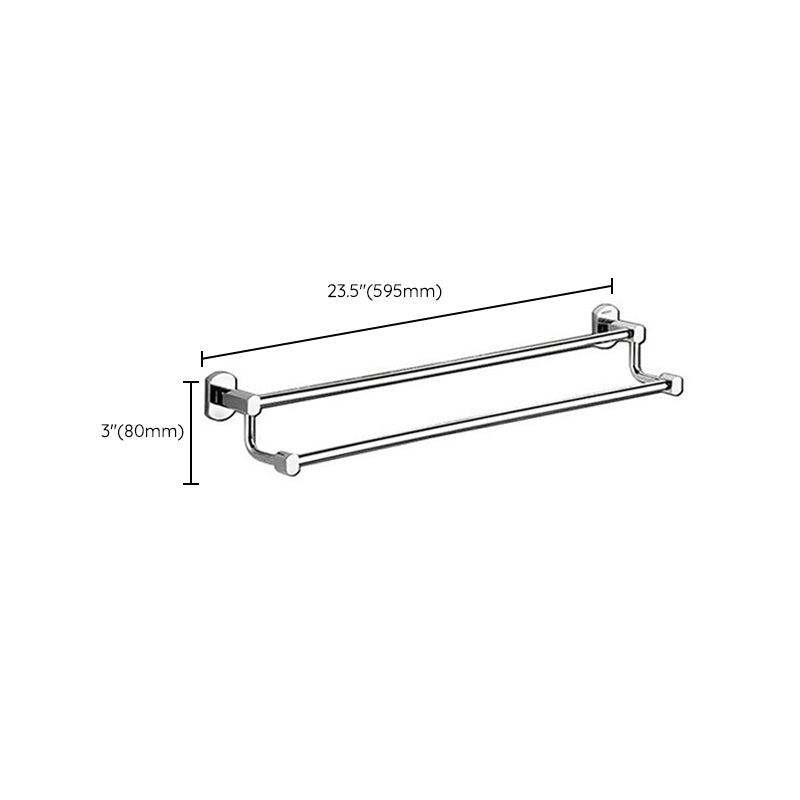 BowLift | Polished Chrome Modern Bathroom Accessory Set Silver Towel Holder/Bath Shelf