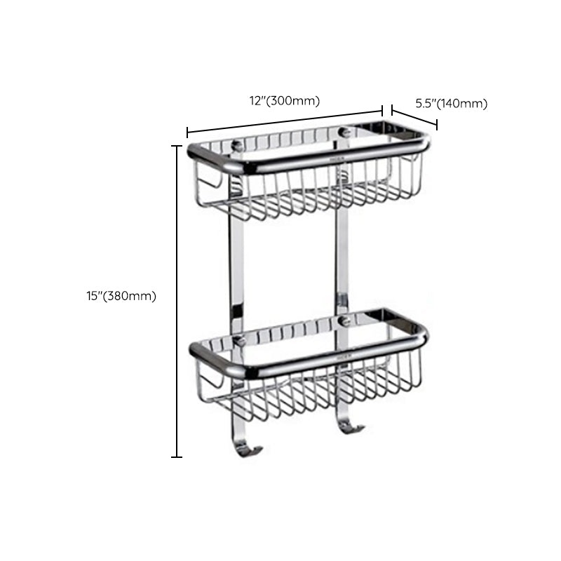 BowLift | Polished Chrome Modern Bathroom Accessory Set Silver Towel Holder/Bath Shelf