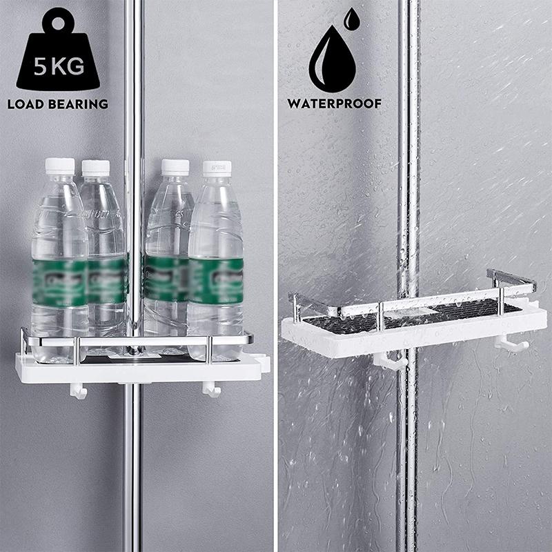 BowLift | Bathroom Shelf Caddy for Shower Rod, No Drilling Pole Shower Storage Shelf Holder