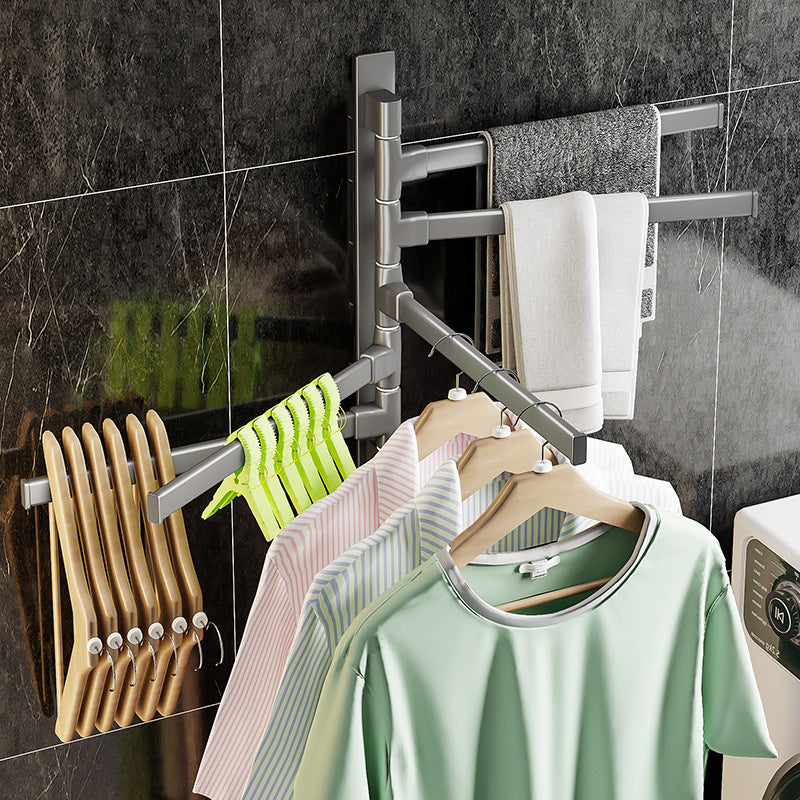 BowLift | Contemporary Gray Bathroom Accessory Set Aluminium Towel Holder