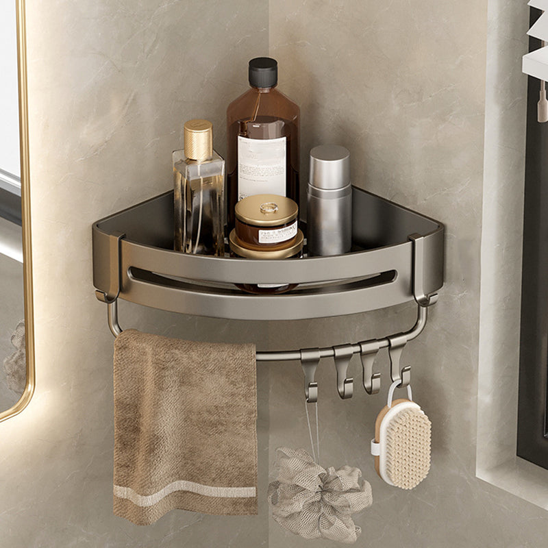 BowLift | Contemporary Aluminum Bathroom Accessory Set Grey Bath Shelf