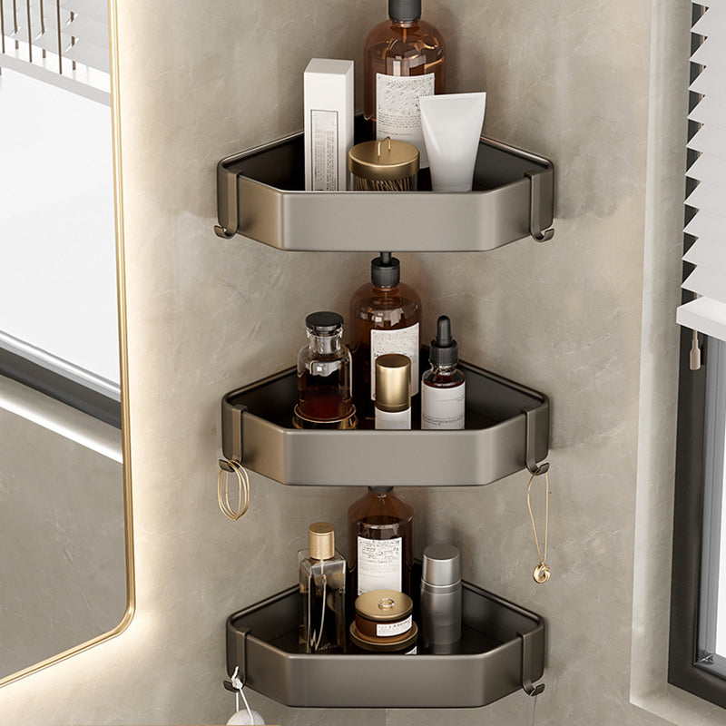 BowLift | Contemporary Aluminum Bathroom Accessory Set Grey Bath Shelf