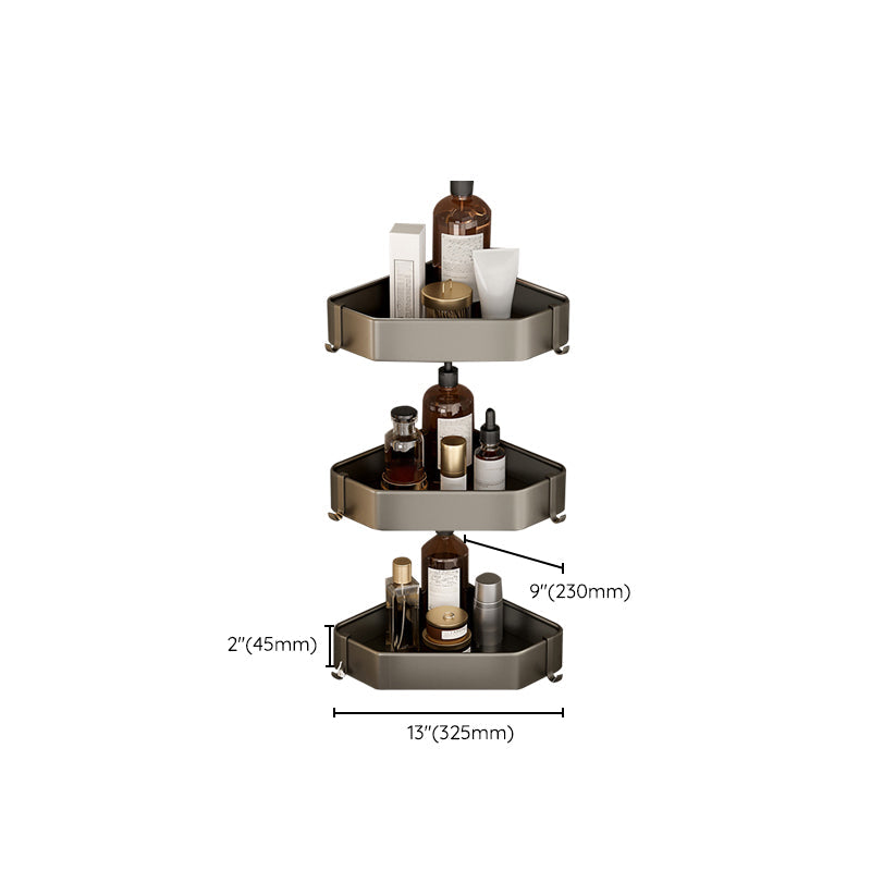 BowLift | Contemporary Aluminum Bathroom Accessory Set Grey Bath Shelf