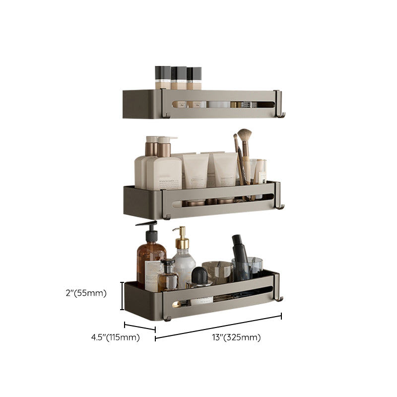 BowLift | Contemporary Aluminum Bathroom Accessory Set Grey Bath Shelf