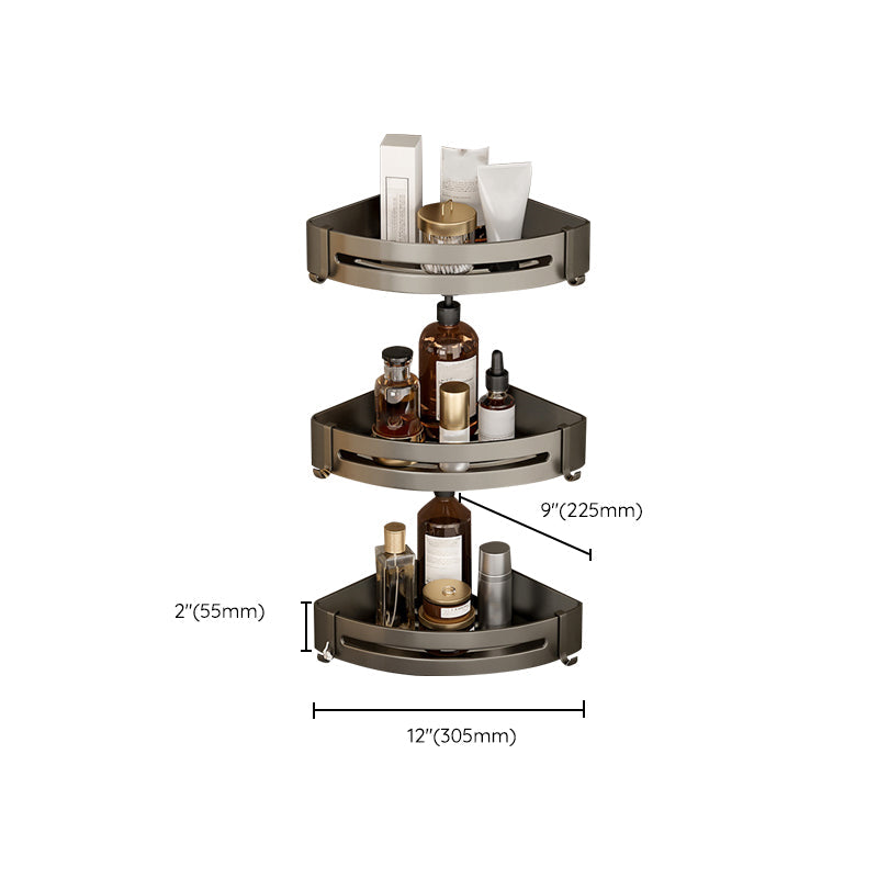 BowLift | Contemporary Aluminum Bathroom Accessory Set Grey Bath Shelf