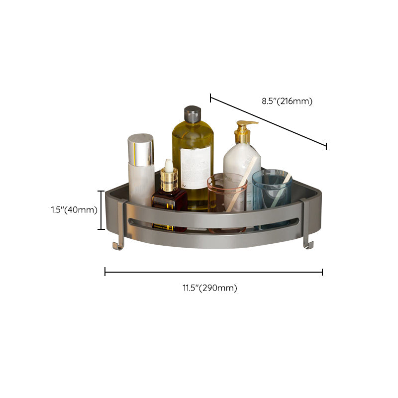 BowLift | Contemporary Aluminum Bathroom Accessory Set Grey Bath Shelf