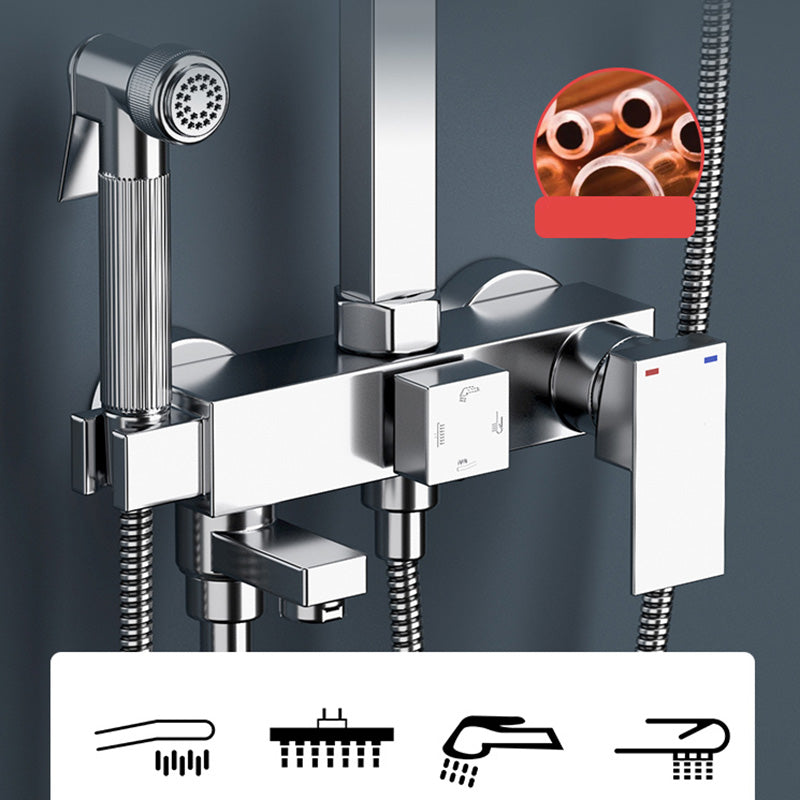 BowLift | Wall-mounted rectangular shower system Stain-resistant copper Modern shower system