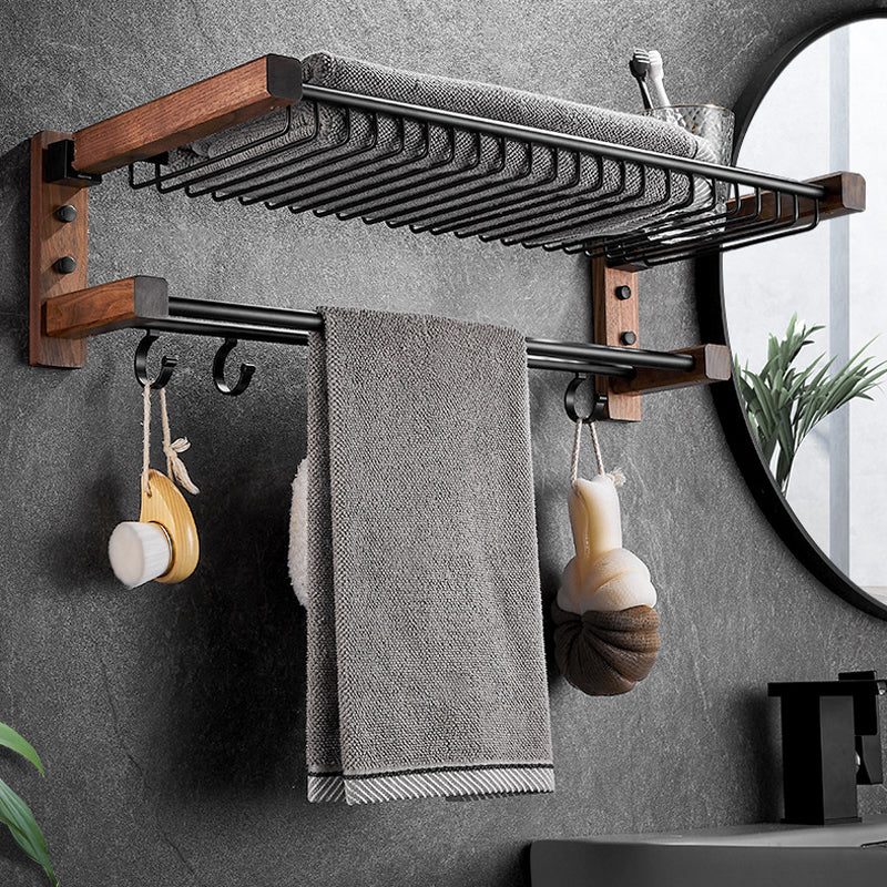 BowLift | Wood & Aluminum Bathroom Set Brown Bathroom Accessory Set