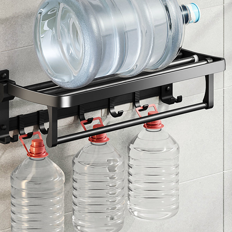 BowLift | Contemporary bathroom accessory set with black finish and bath shelf/towel bar