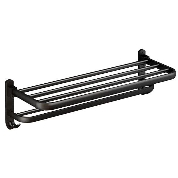 BowLift | Classic Bathroom Accessories Set in Aluminum Black Finish Bathrobe Hook/ Towel Bar