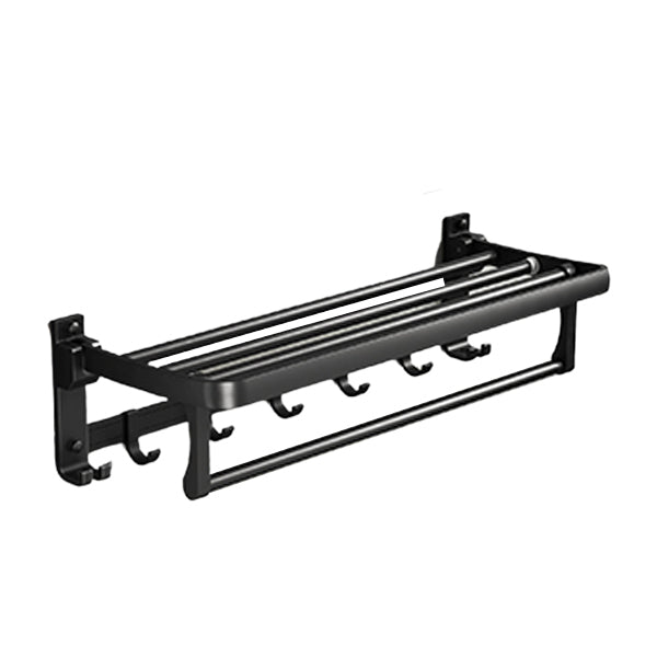 BowLift | Classic Bathroom Accessories Set in Aluminum Black Finish Bathrobe Hook/ Towel Bar
