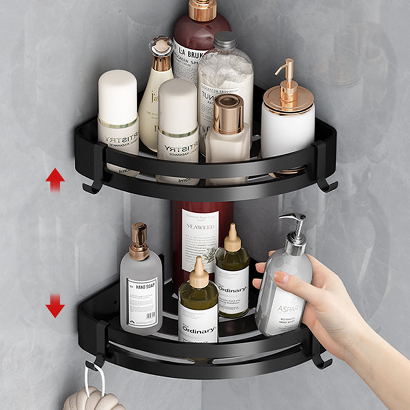 BowLift | Classic Bathroom Accessories Set in Aluminum Black Finish Bathrobe Hook/ Towel Bar