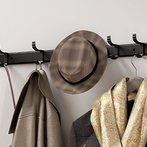 BowLift | Classic Bathroom Accessories Set in Aluminum Black Finish Bathrobe Hook/ Towel Bar