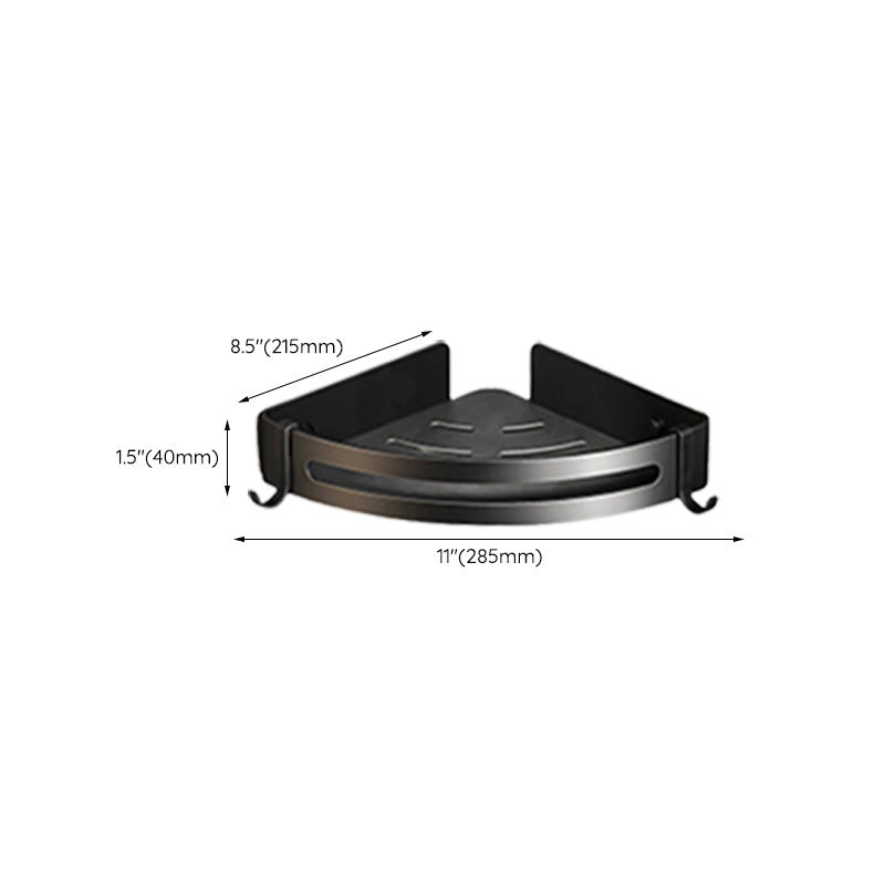 BowLift | Classic Bathroom Accessories Set in Aluminum Black Finish Bathrobe Hook/ Towel Bar