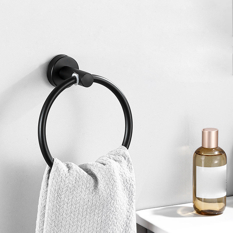 BowLift | Modern Bathroom Hardware Set in Stainless Steel Brushed Chrome Towel Bar/Ring & Bathrobe Hook