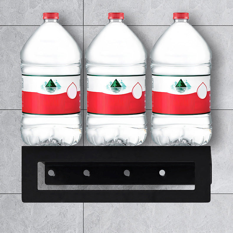 BowLift | Black 6-piece Bathroom Accessory Set Modern Shower Curtain Rod / Bathrobe Hooks and Towel Bar