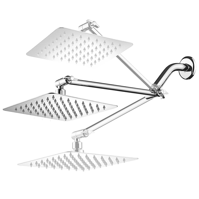 BowLift | Contemporary Shower Combo Fixed Shower Head Stainless Steel Wall Mount Square Shower Head