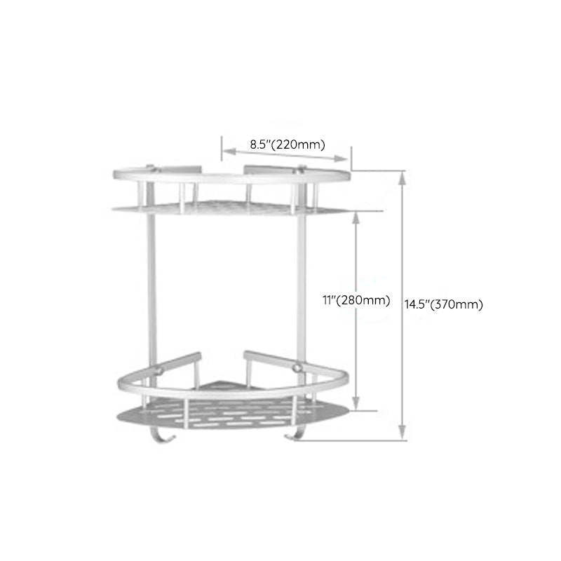 BowLift | Silver Modern Bathroom Accessory Set with Bath Shelf/Towel Rack & Bathrobe Hook