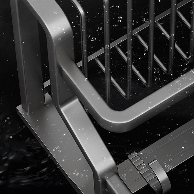 BowLift | Aluminum modern bathroom accessories set polished gray bathroom shelf/paper holder/robe hook