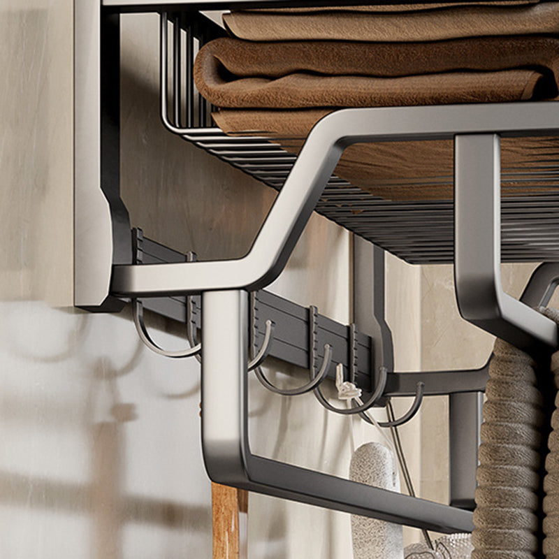 BowLift | Aluminum modern bathroom accessories set polished gray bathroom shelf/paper holder/robe hook