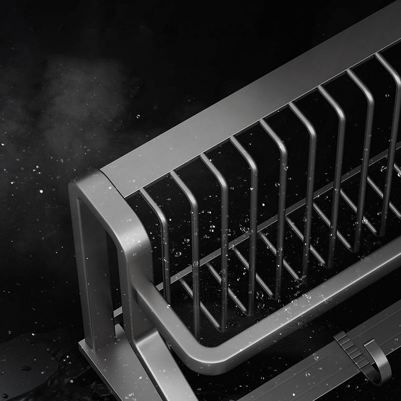 BowLift | Aluminum modern bathroom accessories set polished gray bathroom shelf/paper holder/robe hook