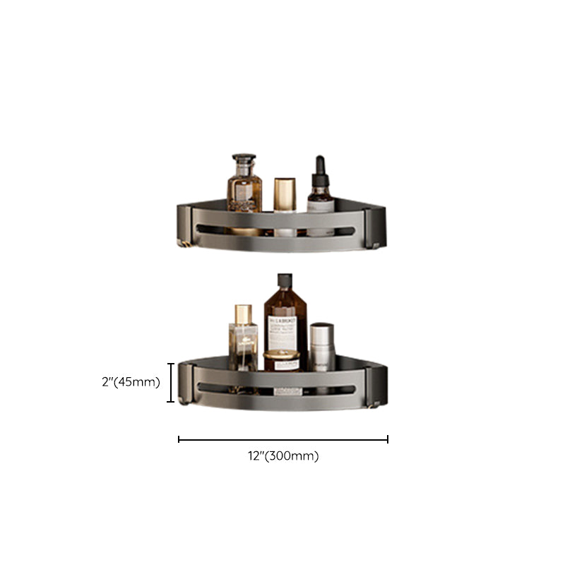 BowLift | Aluminum modern bathroom accessories set polished gray bathroom shelf/paper holder/robe hook