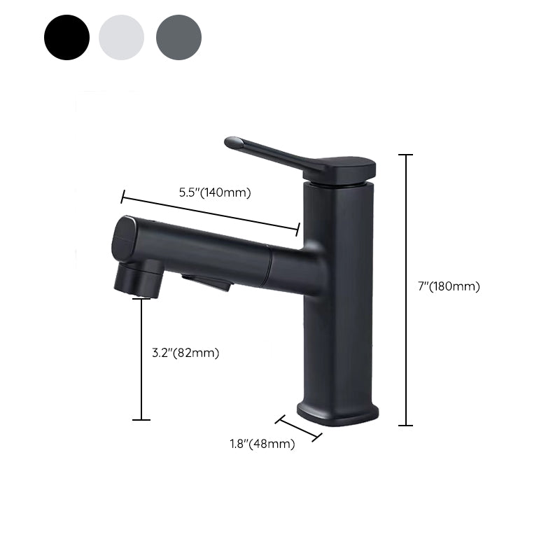 BowLift | Contemporary Vessel-Faucet Pull-out Centerset Faucet with Swiveling Spout