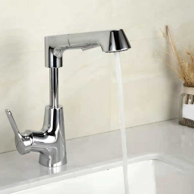 BowLift | Centered Sink Faucet Contemporary Pull-Out Faucet with Single Handle Operation