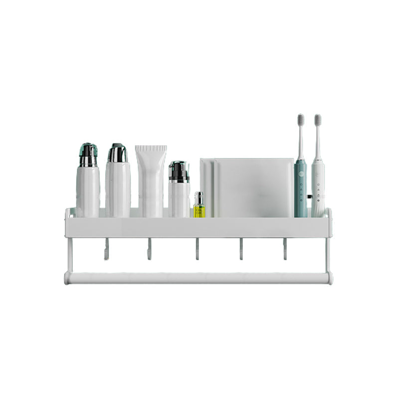 BowLift | 2-piece modern bathroom accessory set White rectangular bath shelf