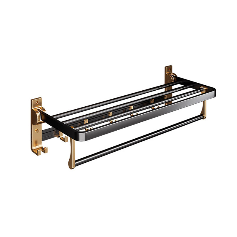 BowLift | Black and Brass Bathroom Hardware Set Modern Stainless Steel Bathroom Shelf/Towel Holder/Paper Holder